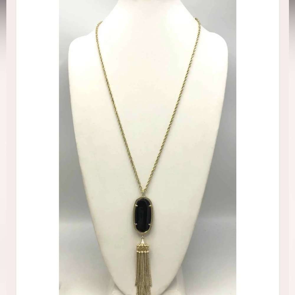 NWT✨KENDRA SCOTT NECKLACE with black pendent🖤 ⭐️GOLD NECKLACE ⭐️ - Picture 8 of 10